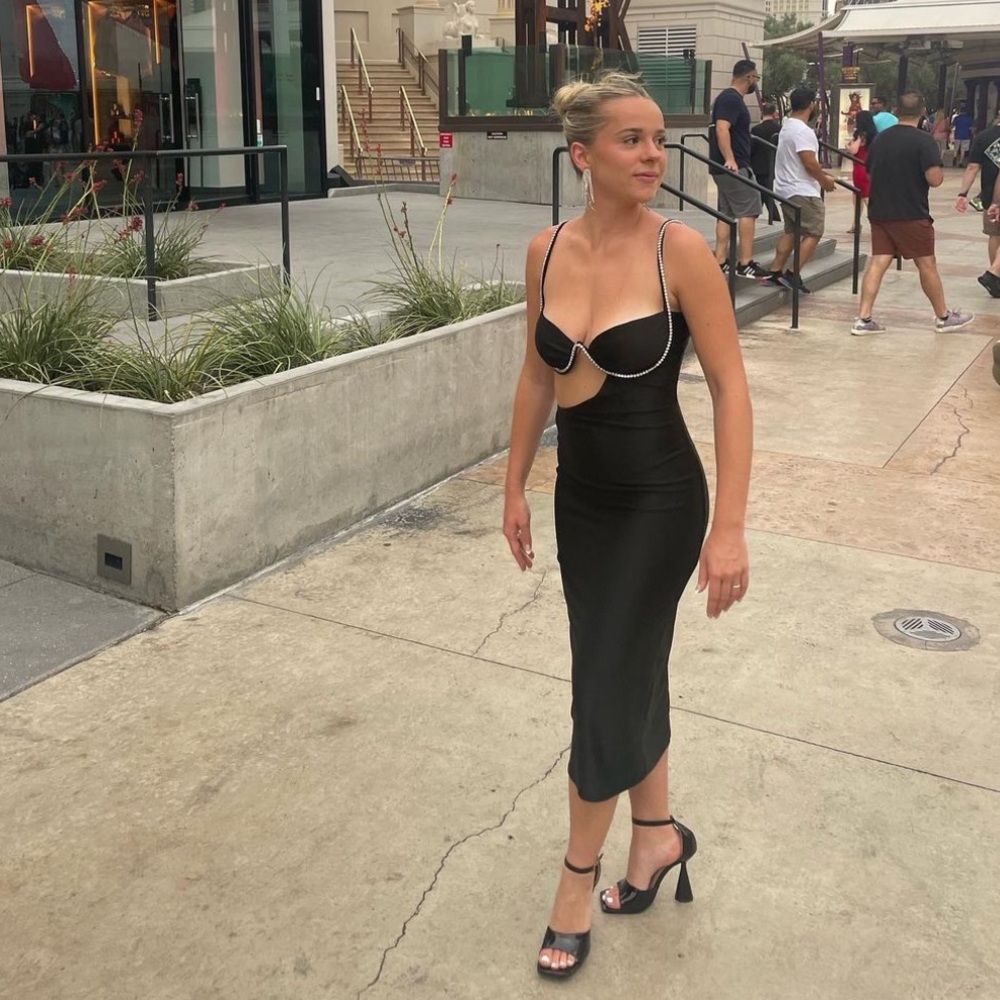 Black + Rhinestones Going Out Gown